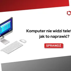 Komputer nie widzi telefonu – jak to naprawić? Ilustracja przedstawia komputer, klawiaturę i myszkę.