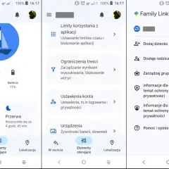 Aplikacja Family Link pozwala na blokadę rodzicielską na telefonie, zarządzanie limitami czasu i treści, a także lokalizację dziecka.