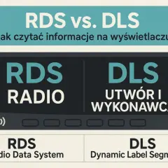 RDS vs. DLS: jak czytać informacje na wyświetlaczu. RDS Radio Data System wyświetla nazwę stacji, a DLS utwór i wykonawcę.