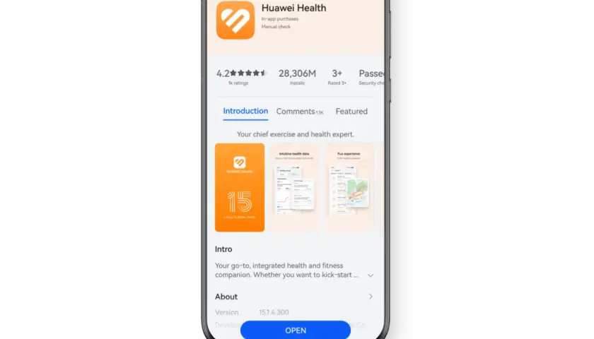 Ekran aplikacji Huawei Health, idealnej jako jaka aplikacja do zegarka Huawei. Monitoruje zdrowie i aktywność.