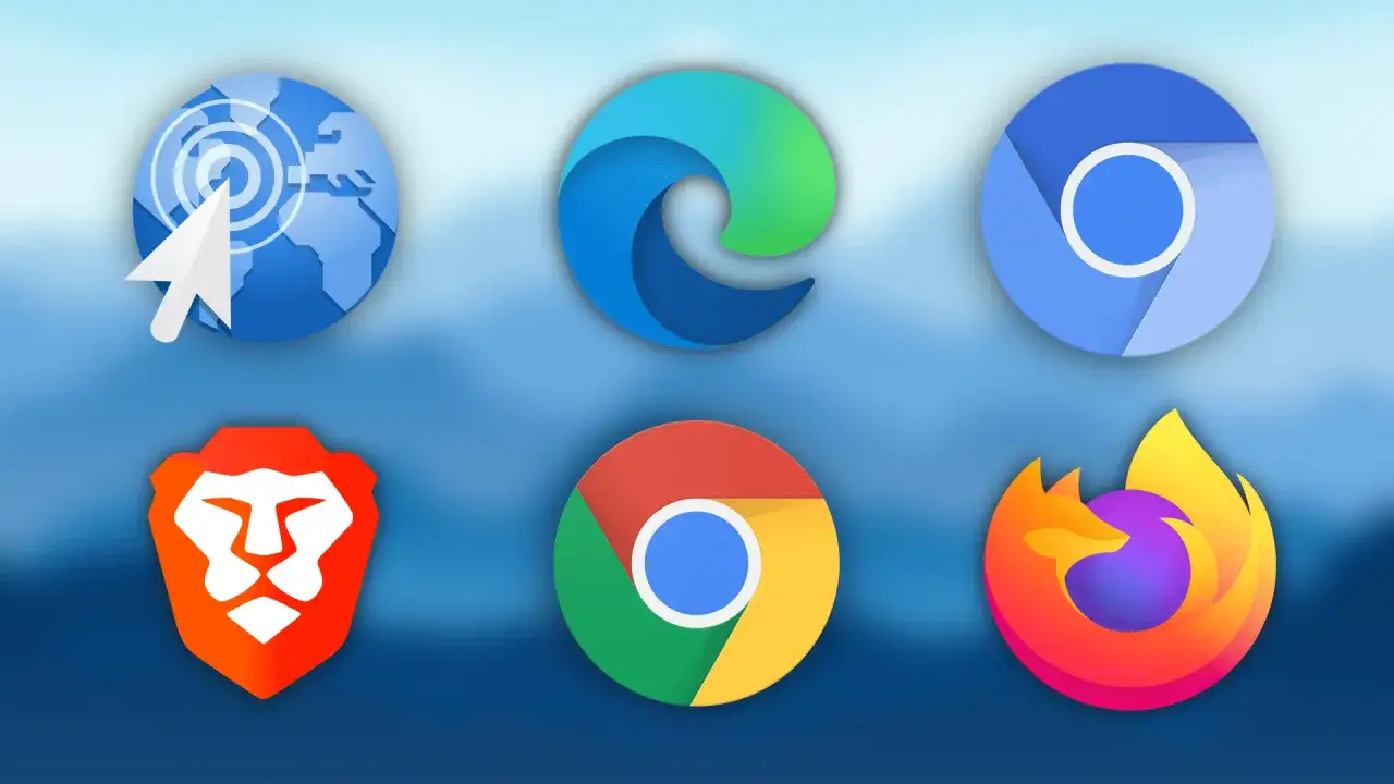 ikony przeglądarek internetowych Chrome Firefox Edge